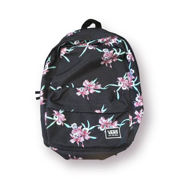 Vans Black Rose Backpack School Bag - Picture 1 of 4